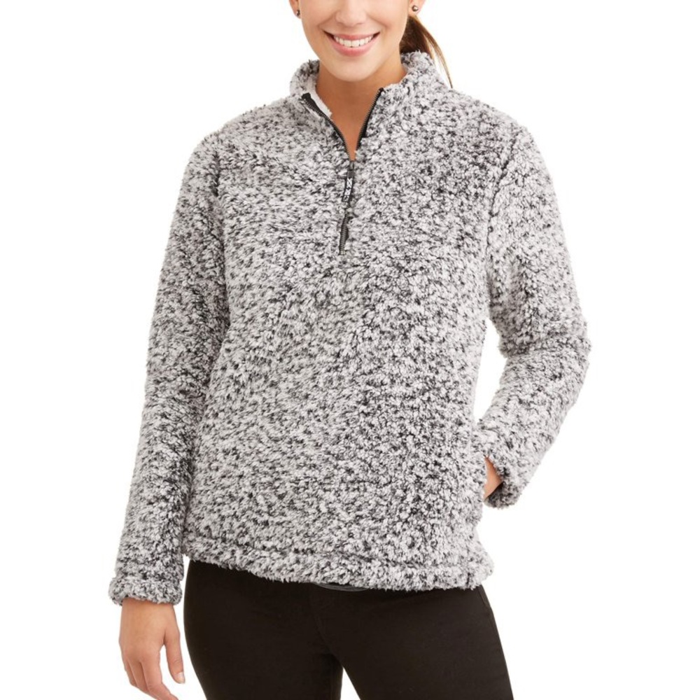 Time and Tru Sherpa Jacket with Quarter Zip